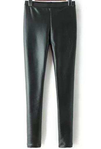 Shein Black Pu Slim Pant