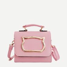 Shein Metal Cat Design Flap Bag
