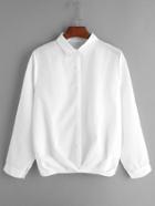 Shein White Button Front Blouse