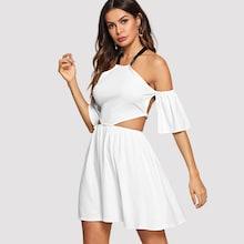 Shein Cut Out Lace-up Back Dress