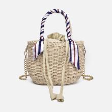 Shein Twilly Scarf Detail Weave Tote Bag