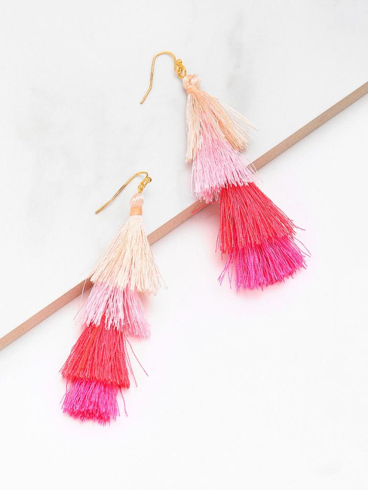 Shein Layered Tassel Drop Earrings