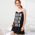 Shein Contrast Tipping Letter Print Night Cami Dress