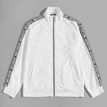 Shein Men Letter Tape Raglan Sleeve Jacket