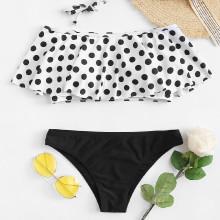 Shein Polka Dot Flounce Bikini Set