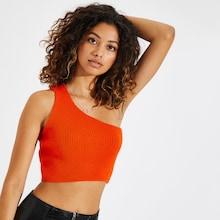 Shein One Shoulder Ribbed Knit Top