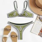 Shein Geometric Print High Cut Bikini Set