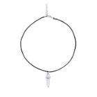 Shein Transparent Faux Gemstone Pendant Rope Necklace