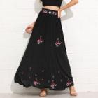 Shein Flower Embroidered Maxi Skirt