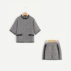 Shein Girls Frayed Trim Tweed Top & Shorts Set