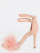 Shein Single Sole Feather High Heels Pink
