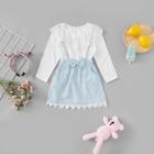 Shein Toddler Girls Eyelet Embroidered Lace Trim 2 In 1 Dress