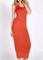 Rosewe Attractive Sleeveless Round Neck Woman Dress Red