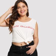 Shein Plus Letter Print Top