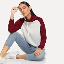 Shein Two Tone Raglan Sleeve Hoodie