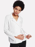 Shein Knot Detail Pinstriped Wrap Blazer