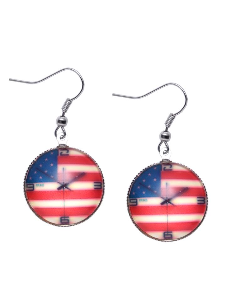 Shein Red Clock Pendant Drop Earrings