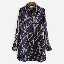 Shein Chain Print Shirt Dress