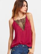 Shein Lace Patchwork Hollow Back Cami Top