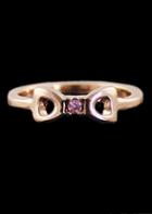 Shein Gold Diamond Hollow Bow Ring