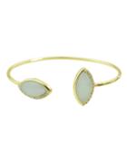 Shein Gold Plated Rhinestone Open Bracelet