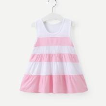 Shein Girls Striped Pleated Vest Dress