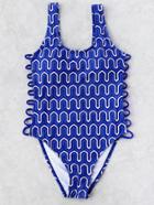Shein Geo Print Cut Out Side One-piece Swimwear