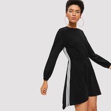 Shein Side Striped Waist Drawstring Dress
