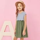 Shein Girls Keyhole Back Cut And Sew Striped Dress