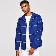 Shein Men Zip Up Letter Tape Jacket