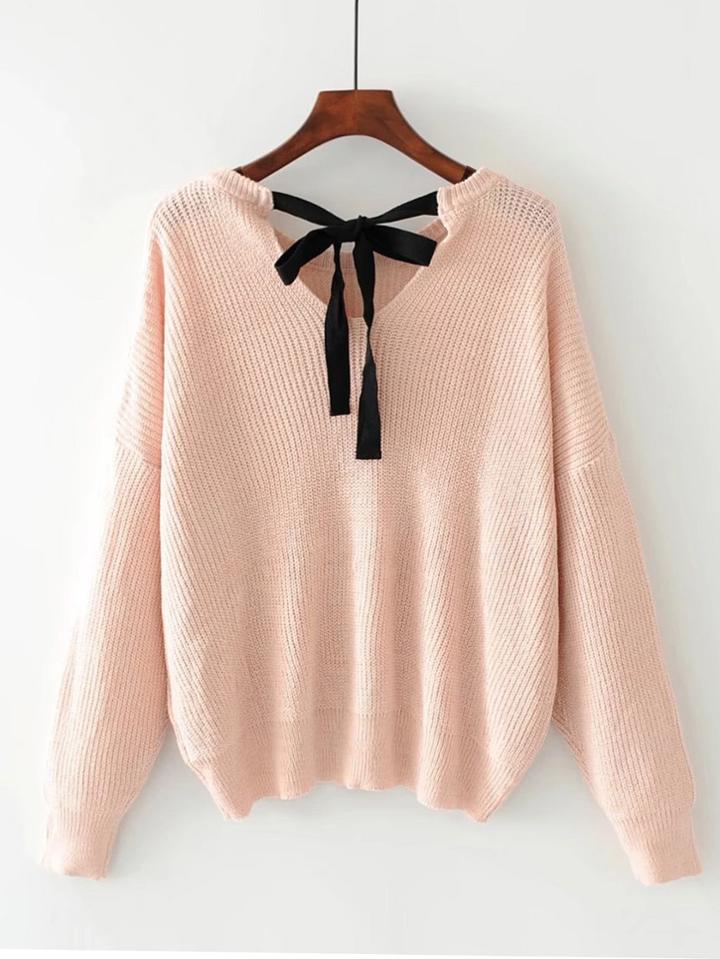Shein Tie Back Drop Shoulder Knitwear
