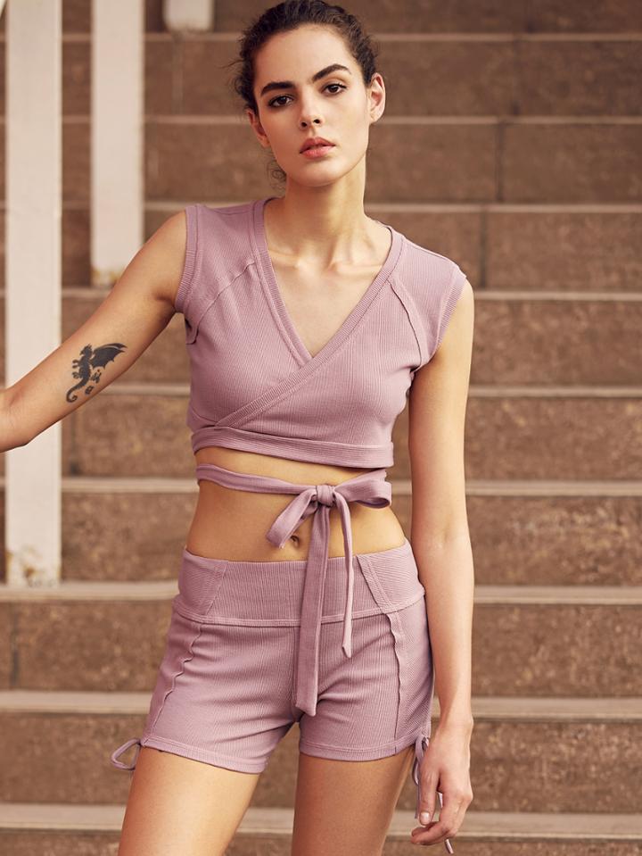 Shein Crisscross Tie Detail Crop Tank Top