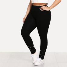 Shein Plus Pearl Beaded Leggings