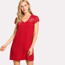 Shein Lace Insert Tunic Dress