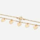 Shein Metal Heart Layered Chain Anklet