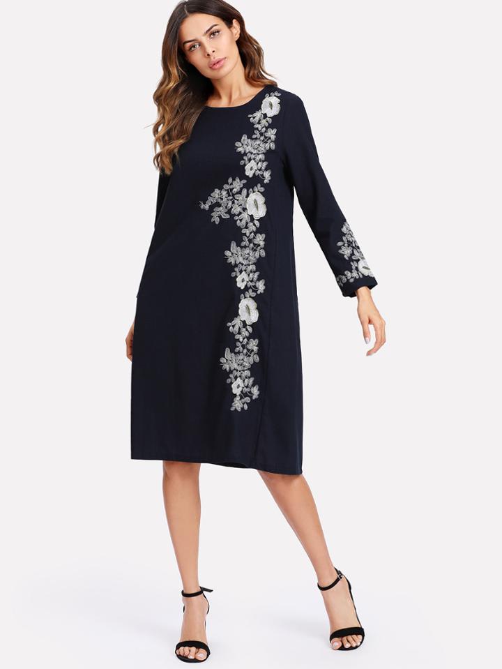 Shein Embroidery Tunic Dress