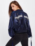 Shein Red-crowned Crane Embroidered Strap Detail Jacket
