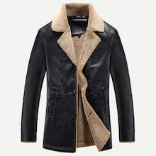 Shein Men Velvet Lined Pu Jacket