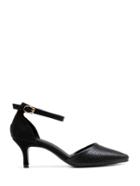 Shein Black Ankle Stap Pointed Heeled Sandals