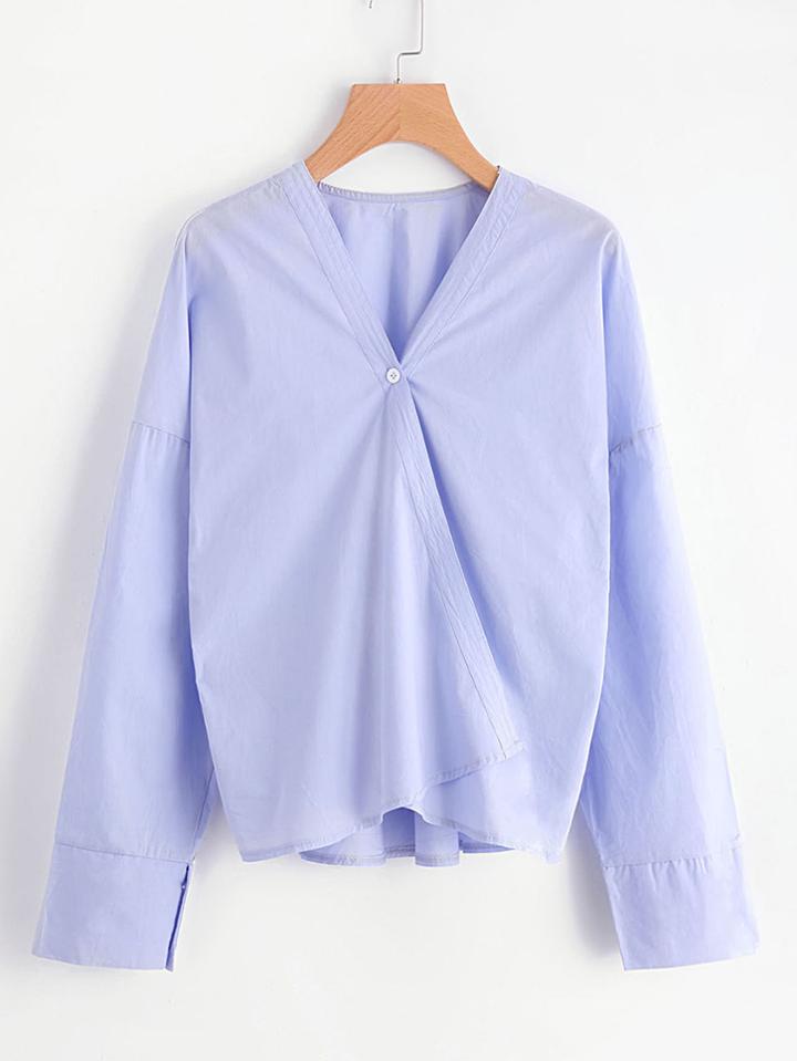 Shein Drop Shoulder Single Button Top
