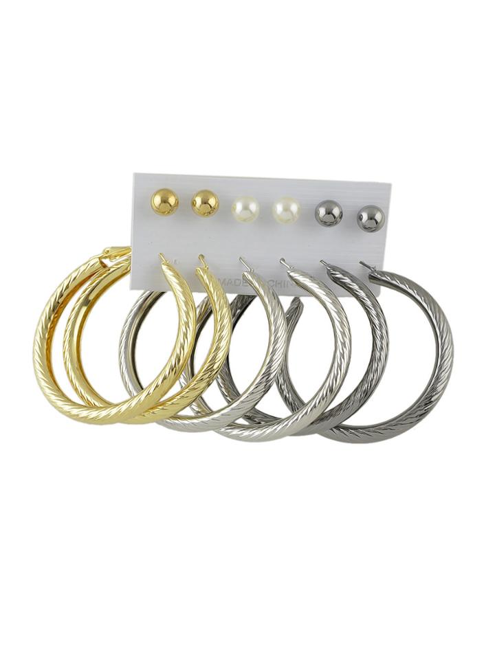 Shein 6 Pairs/set Colorful Round Shape Earrings