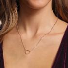 Shein Golden Ring Pendant Chain Link Necklace