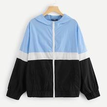 Shein Plus Cut-and-sew Hooded Jacket