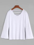 Shein White Cutout Back T-shirt