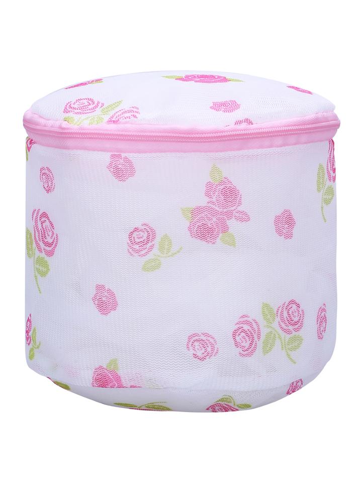 Shein Laundry Mesh Wash Basket Net Storage Zipper Print Bag