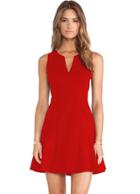 Shein Red Raw Faille V Neck Sleeveless Ruffle Slim Dress