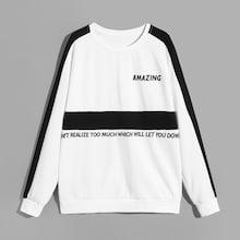 Shein Men Cut-and-sew Lettering Sweatshirt