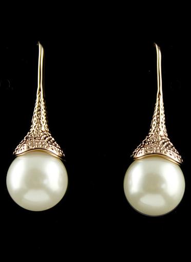 Shein Gold Pearl Dangle Earrings