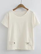 Shein Short Sleeve Tee With Buttons