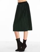 Shein Dark Green Elastic Waist Pleated Skirt